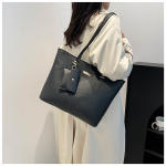 Women’s Elegant PU Leather Handbag 3 Part – Large-Capacity Tote with Lock Detail