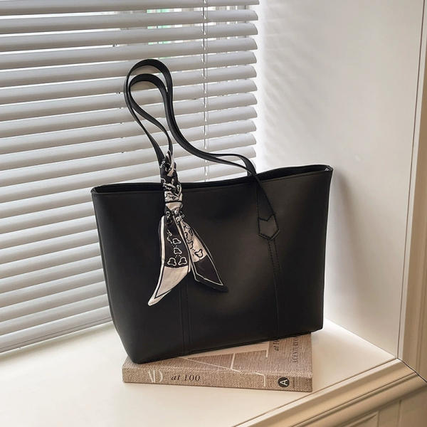Women’s PU Leather Tote Bag – Korean Style Medium Handbag with Soft Handle