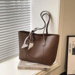 Women’s PU Leather Tote Bag – Korean Style Medium Handbag with Soft Handle