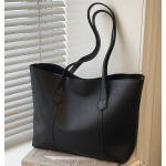 Women’s PU Leather Tote Bag – Korean Style Medium Handbag with Soft Handle