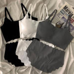 Women’s Seamless Bra and Panty Set – Cotton Padded Camisole with Adjustable Straps