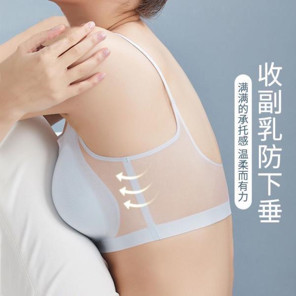 Women’s Ice Silk Seamless Bra – Wireless Gathered Lingerie with Beautiful Back, Thin, Plus Size, Summer Comfort