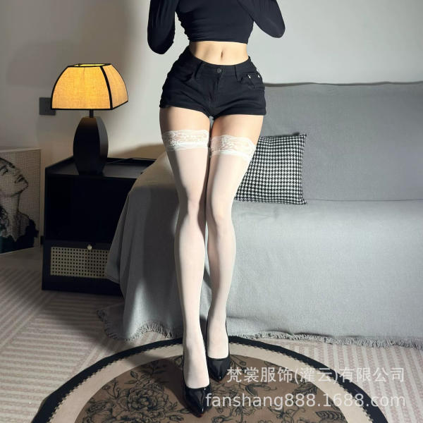Women’s Lace Top Thigh-High Stockings – Sexy Sheer Hold-Ups for Lingerie & Cosplay