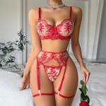 Women’s Erotic Lace Embroidery Lingerie Set – Sexy Bra & Panty Nightwear
