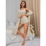 Women’s Sleeveless Sleepwear Set – 2-Piece Strap Top & Extended Shorts for Spring/Summer