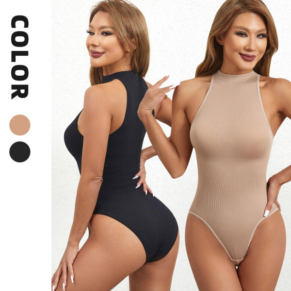 Women’s Seamless Shapewear Bodysuit – High Neck Slimming Full Body Tummy Control
