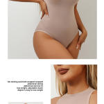 Women’s Seamless Shapewear Bodysuit – High Neck Slimming Full Body Tummy Control